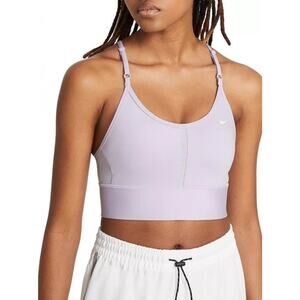 NIKE INDY V NECK DRI-FIT LIGHT PADDED SPORTS TRAINING BRA LILAC